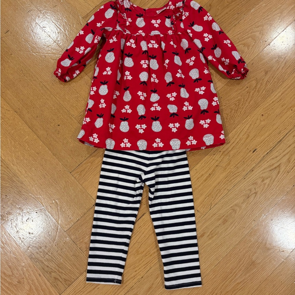 Hanna Andersson Red Floral Dress Set